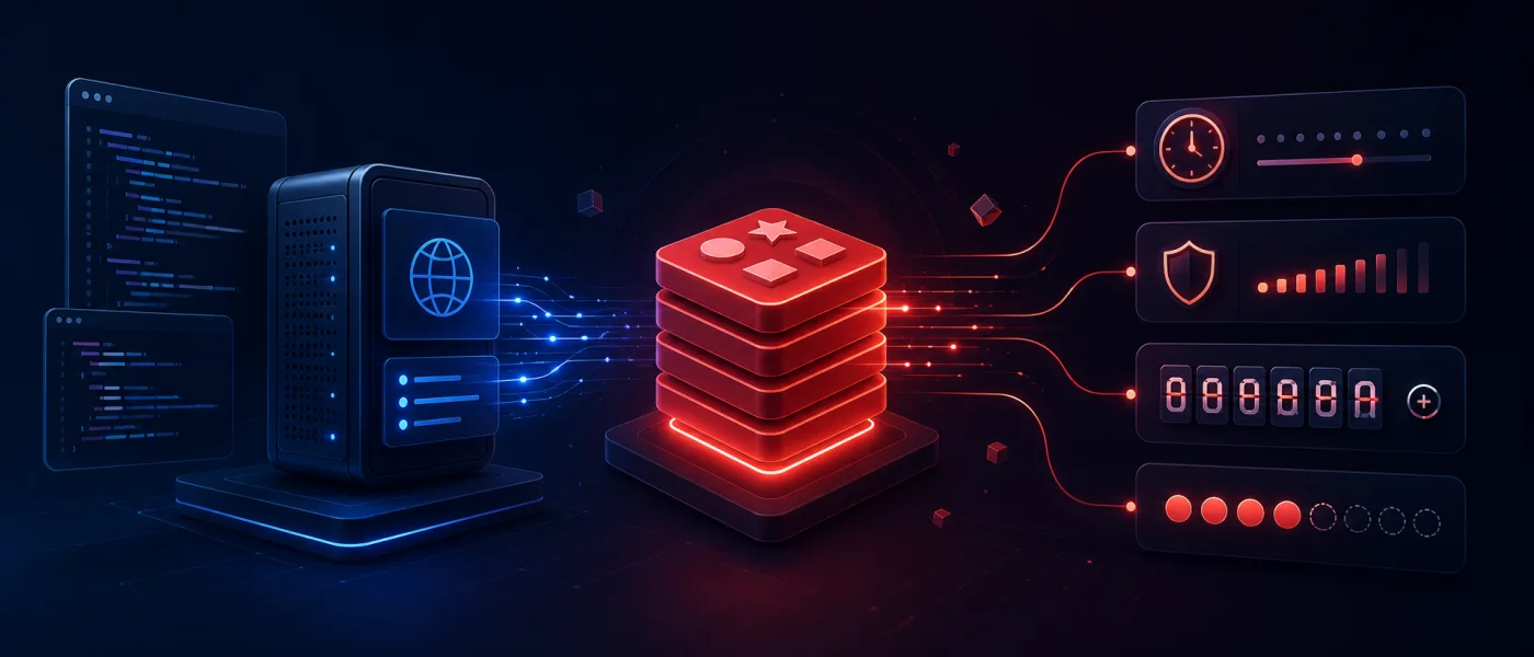 Redis case study diagram showing cache, counters, rate limiting, and short-lived backend state